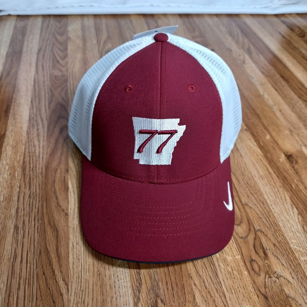 Brandon Burlsworth Nike Arkansas Razorback Hat M/L Adj Strapback Red White NWT